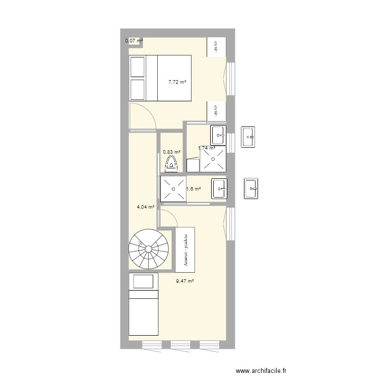 Plan haut maison pornichet. Plan de 0 pièce et 0 m2