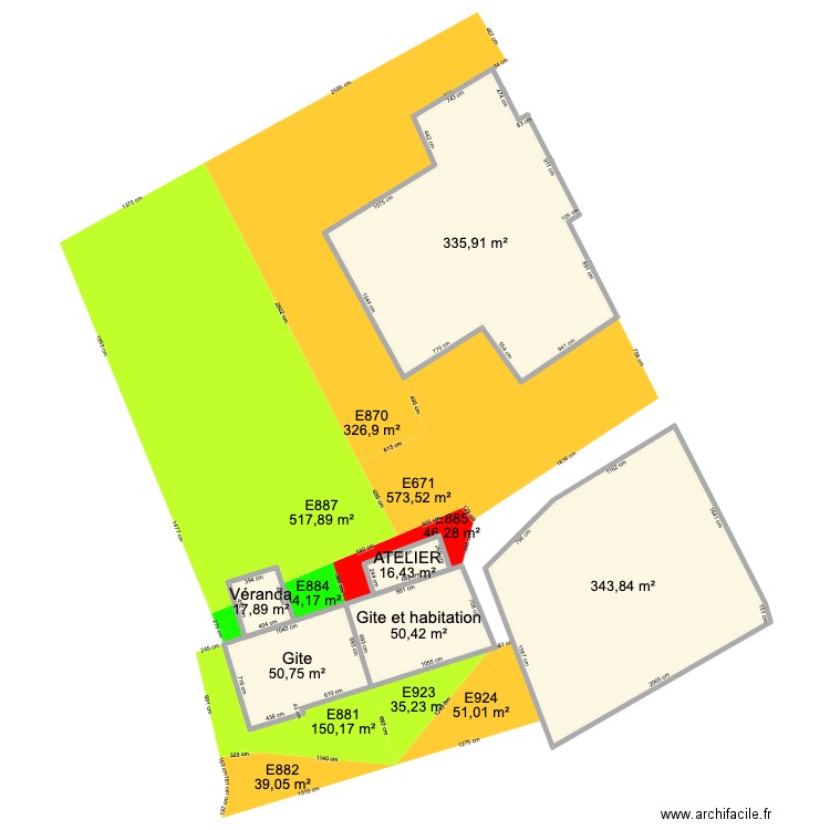 CADASTRE dimensions. Plan de 0 pièce et 0 m2