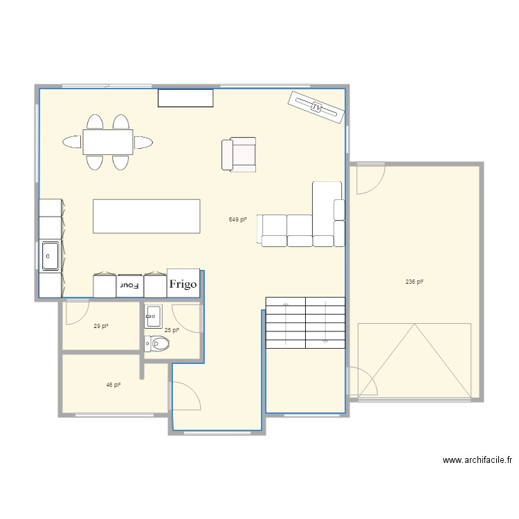 Plan 21878 modifié rdc. Plan de 0 pièce et 0 m2