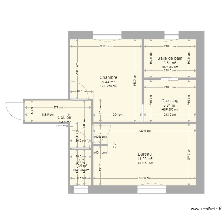 ACR MEZIERES. Plan de 6 pièces et 33 m2