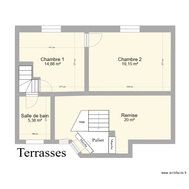Coraline PAUL - Etage - Vente - Variante. Plan de 6 pièces et 65 m2