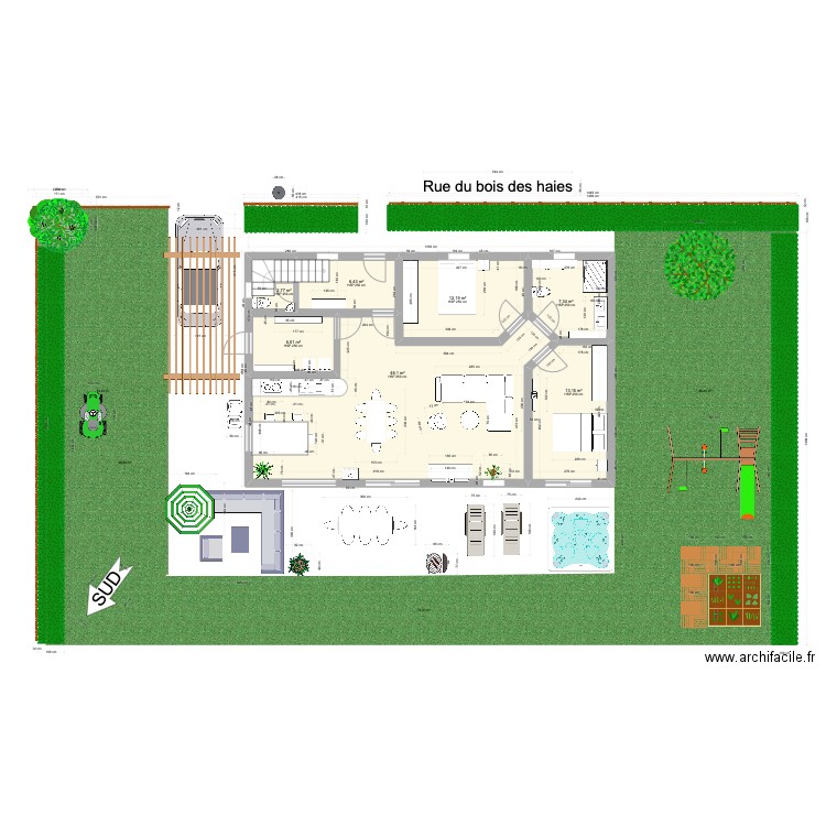 mireille. Plan de 7 pièces et 96 m2