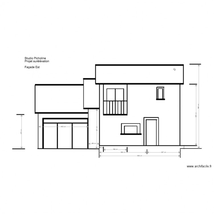 Studio Picholine Projet surr&eacute;l&eacute;vation Fa&ccedil;ade est 2. Plan de 0 pièce et 0 m2