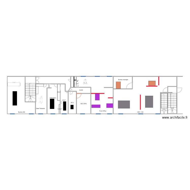 Plan CRC. Plan de 16 pièces et 113 m2