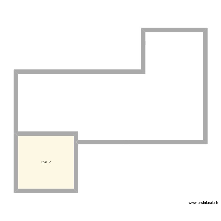 yzy. Plan de 1 pièce et 12 m2