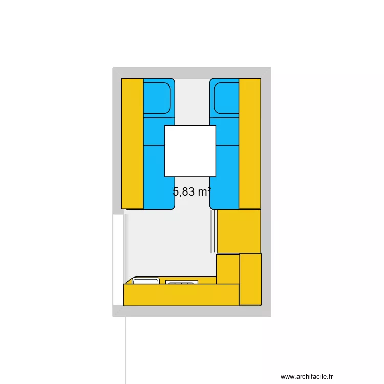 Fourgon. Plan de 1 Pièce et 6 m²