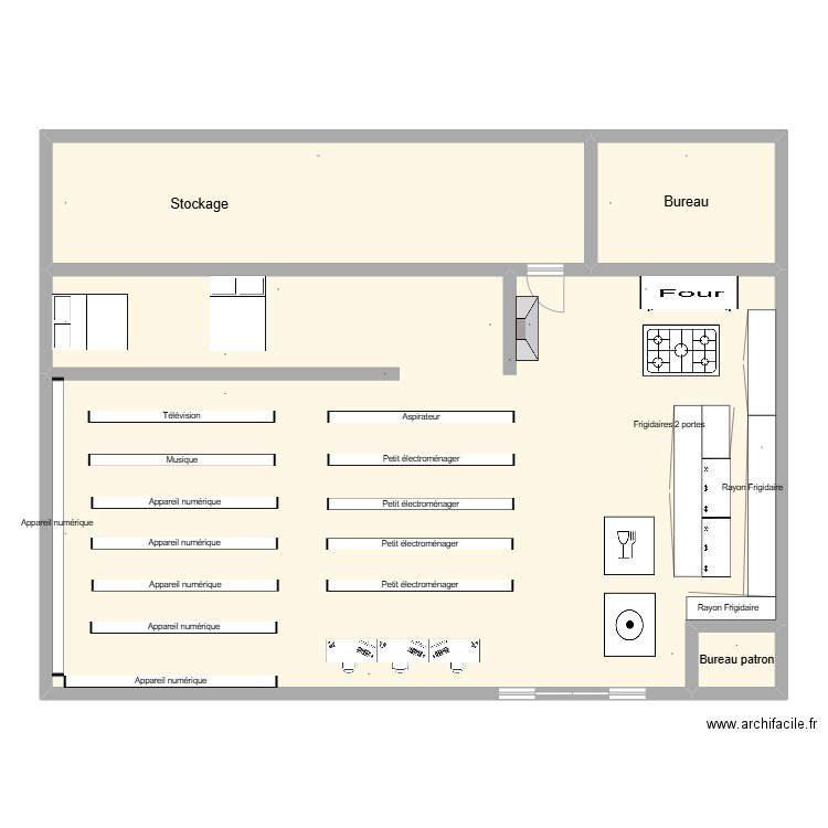 Plan Darty Fini. Plan de 4 pièces et 177 m2
