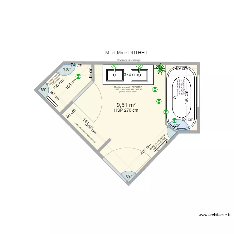DUTHEIL. Plan de 