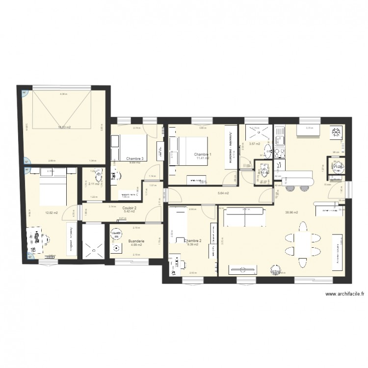 Maison St Ouen 41 BIS. Plan de 13 pièces et 122 m2