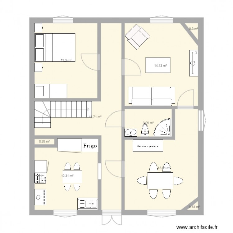 vraies dimensions solution finale. Plan de 0 pièce et 0 m2