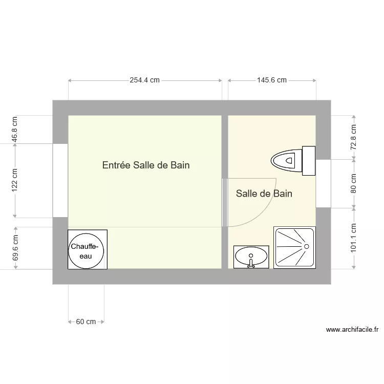 BELMONT Salle de bain Origine. Plan de 