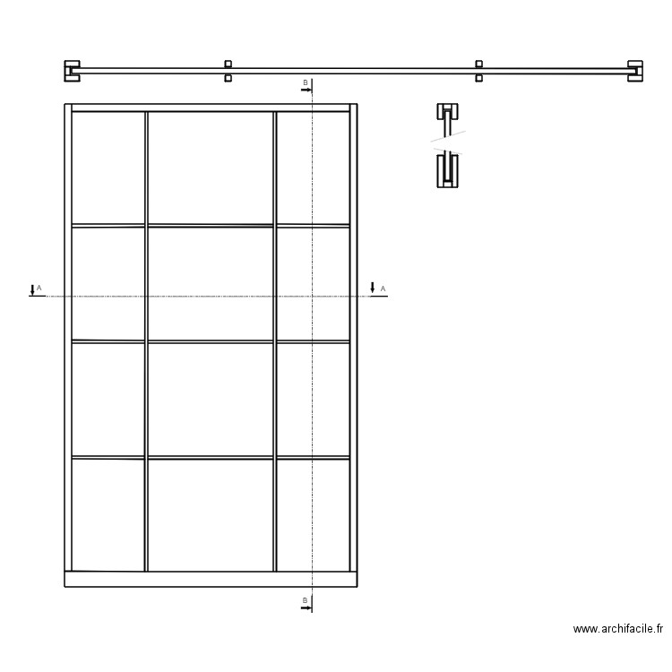 COUPE. Plan de 38 pièces et 168 m2