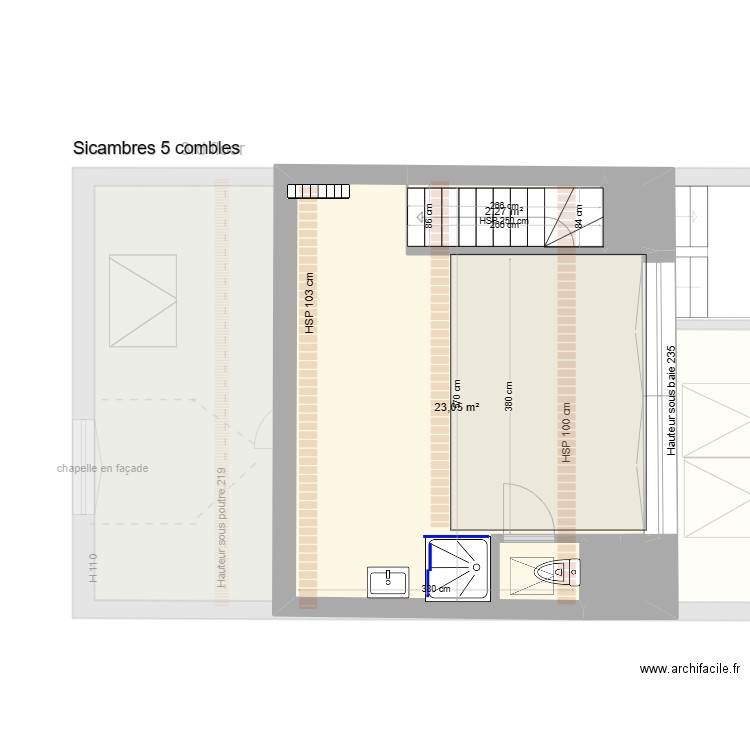 Sicambres B5. Plan de 19 pièces et 258 m2