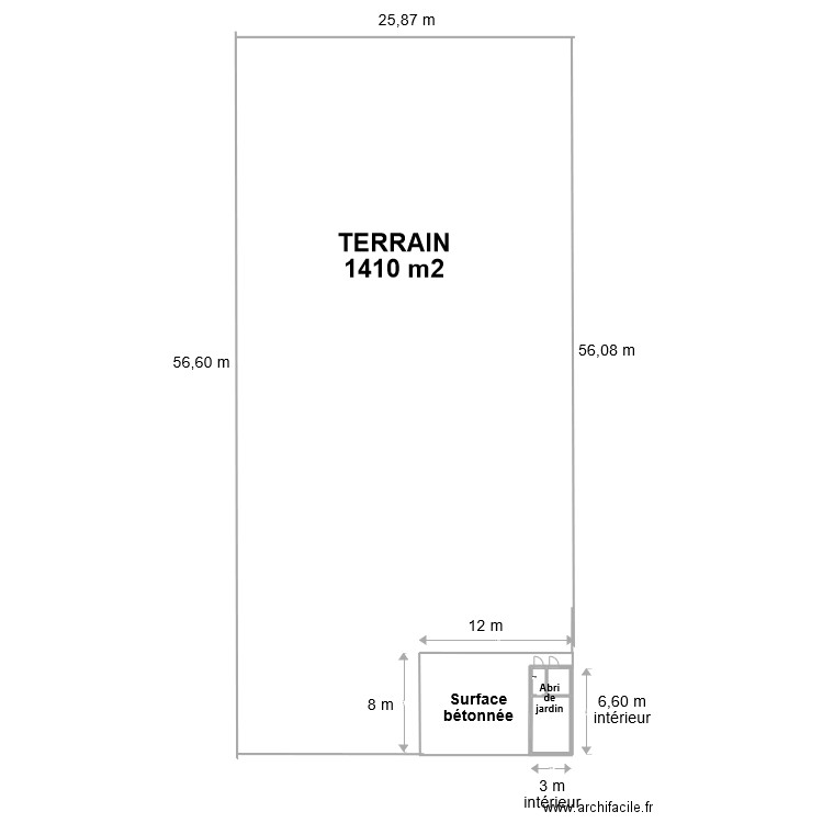 plan terrain2. Plan de 2 pièces et 15 m2