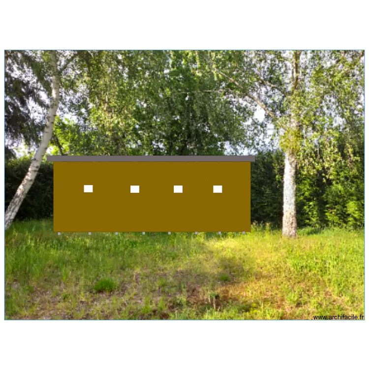 facade sud COULEUR batiment agricole. Plan de 