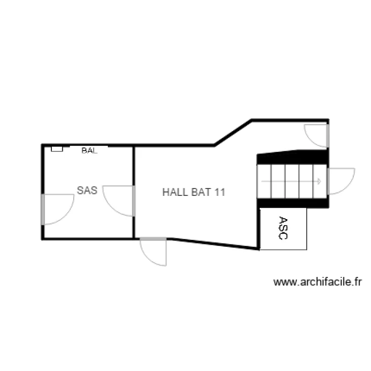 HALL ENTREE BAT 11 PC SAINT MAURICE. Plan de 