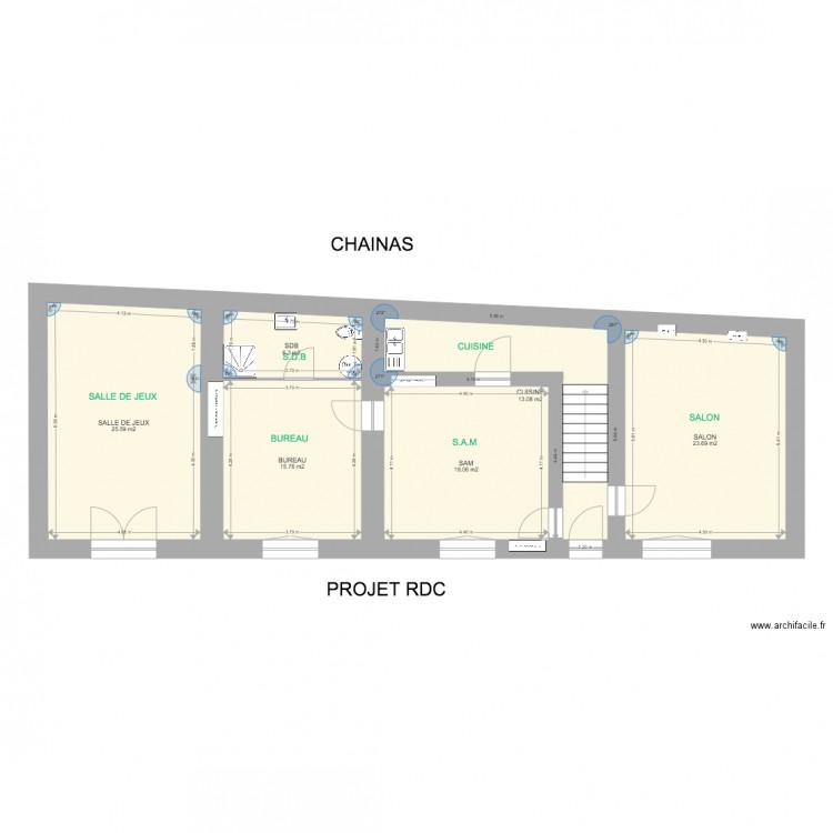 PLAN RDC CHAINAS. Plan de 0 pièce et 0 m2