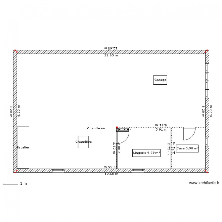 sous sol. Plan de 0 pièce et 0 m2