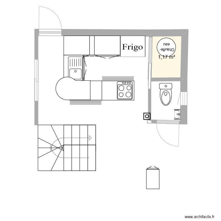 plan cuisine biot 2. Plan de 1 pièce et 1 m2