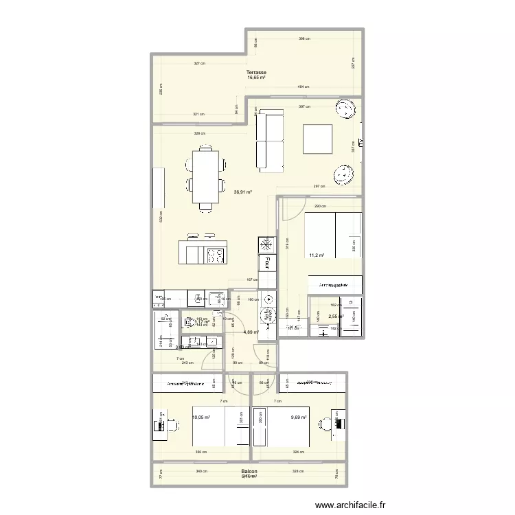 Pornichet T4 V1. Plan de 