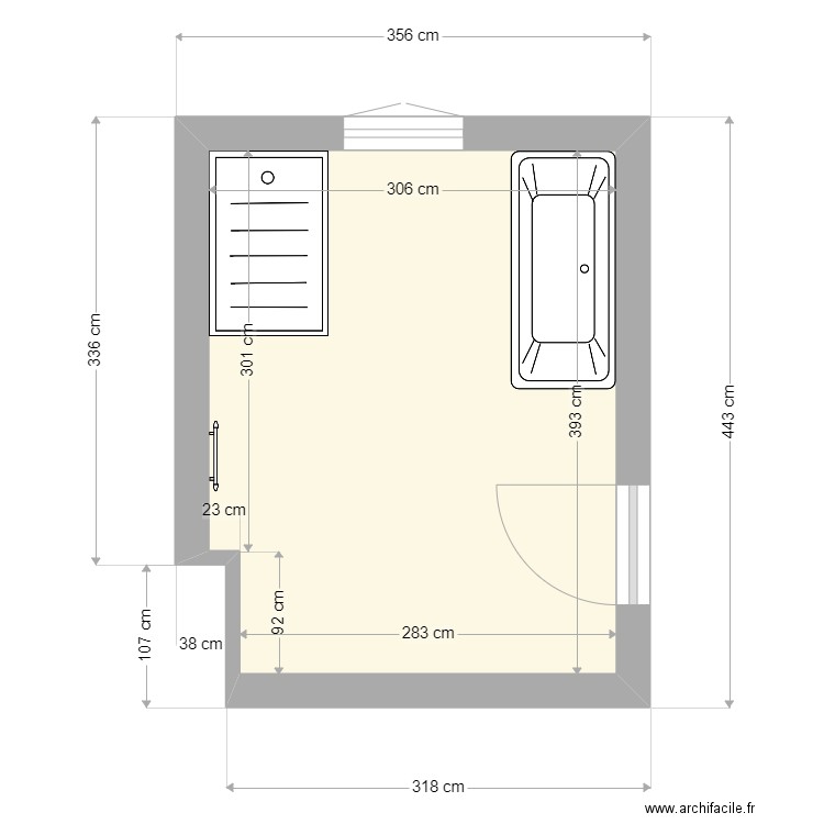 sdb 4. Plan de 1 pièce et 12 m2