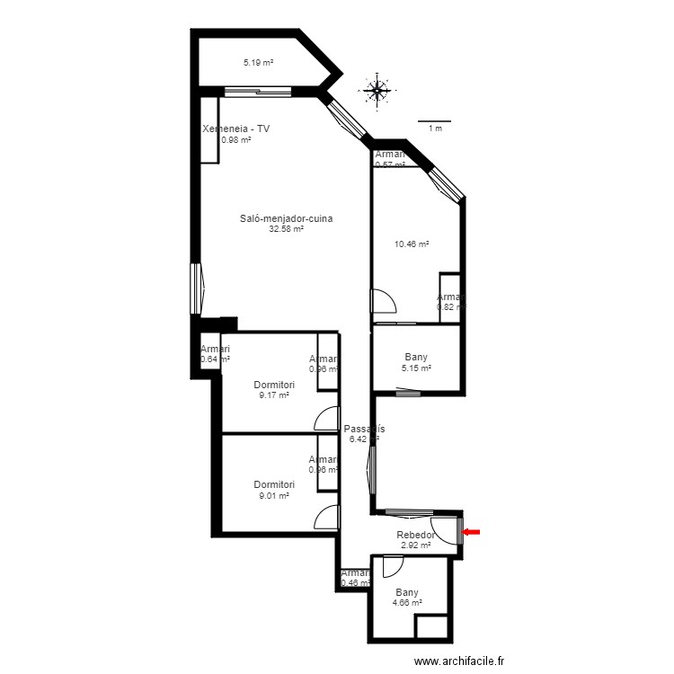 c del traves 2 3 2 la massana. Plan de 36 pièces et 196 m2