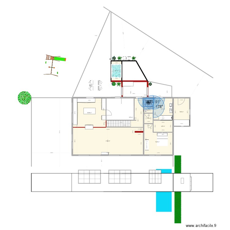 ebauche guip 20. Plan de 11 pièces et 120 m2