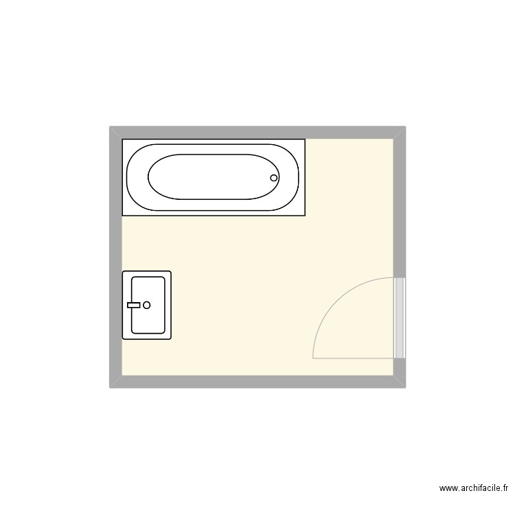 Gauthiez SDB existant. Plan de 1 pièce et 5 m2