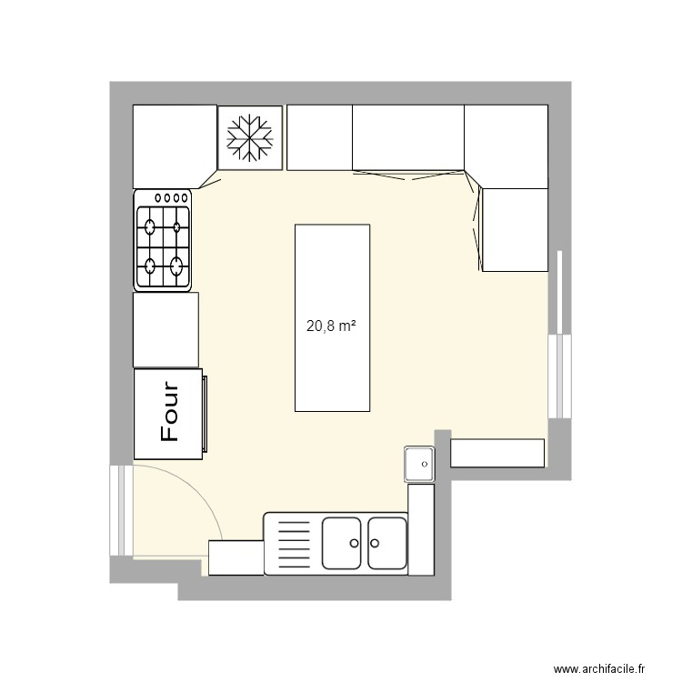 Cuisine pro 5 sans surgel et place pour le mélangeur. Plan de 0 pièce et 0 m2