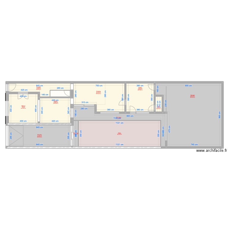 Sablières. Plan de 27 pièces et 399 m2