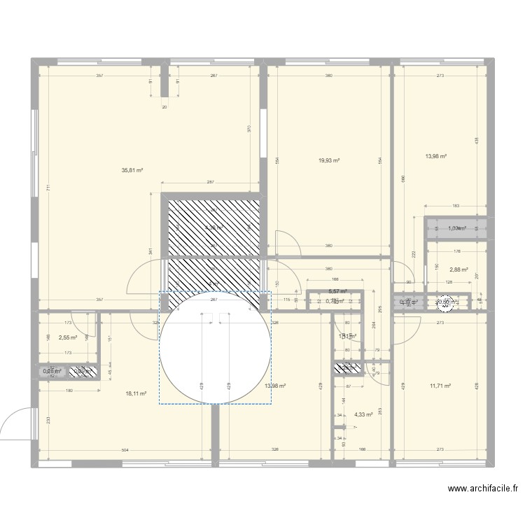 BECHU 1. Plan de 20 pièces et 142 m2