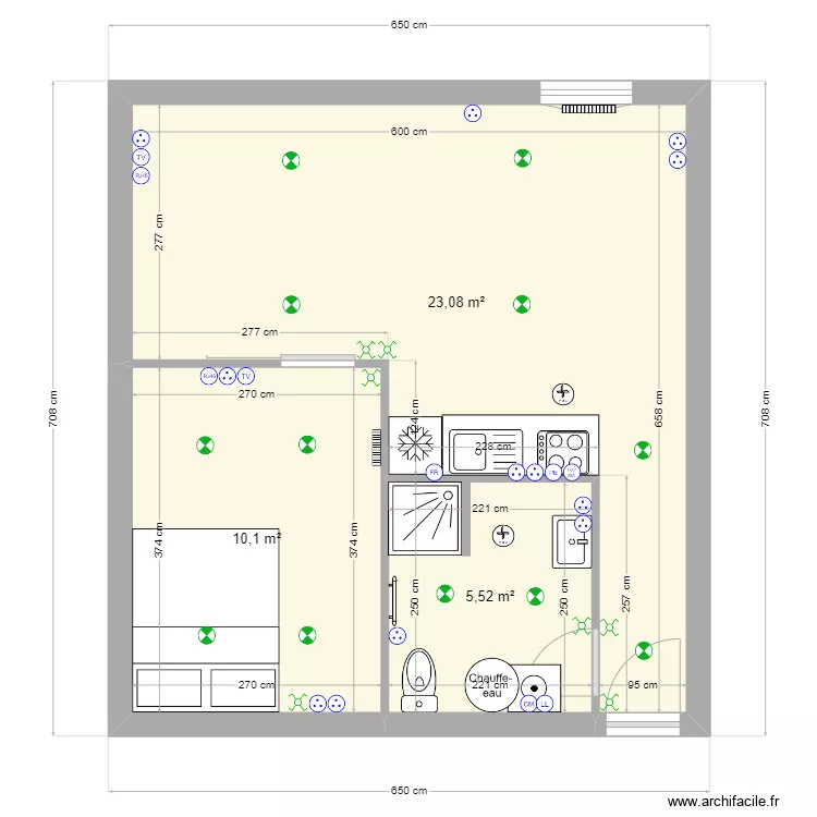 t2 deuxieme etage gauche tourves2.0. Plan de 