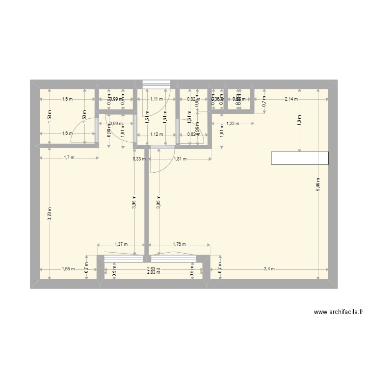 CASSAGNAUD. Plan de 9 pièces et 43 m2