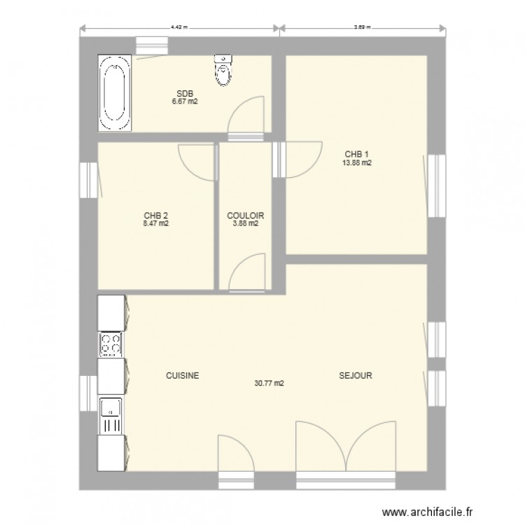 RDC MAISON MARYSE. Plan de 0 pièce et 0 m2