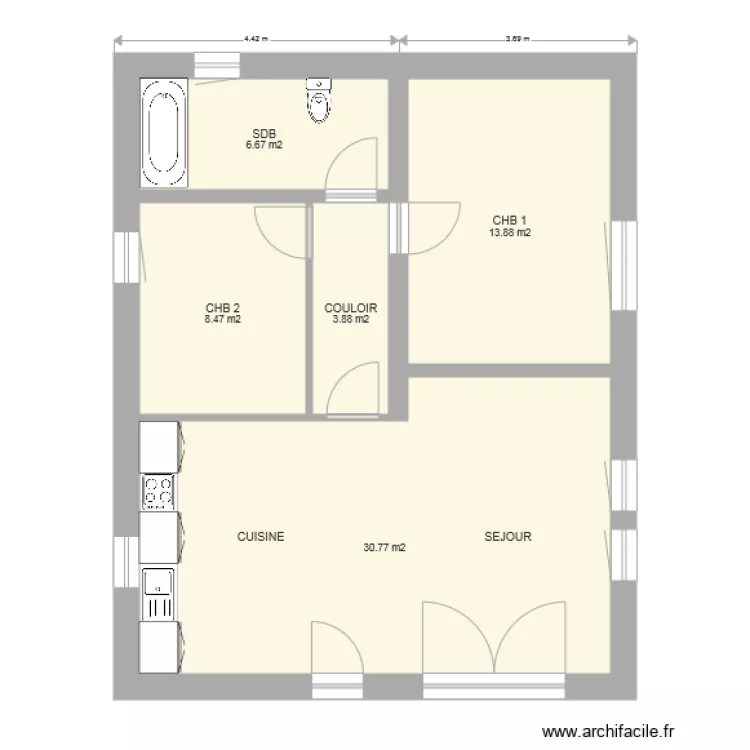 RDC MAISON MARYSE. Plan de 