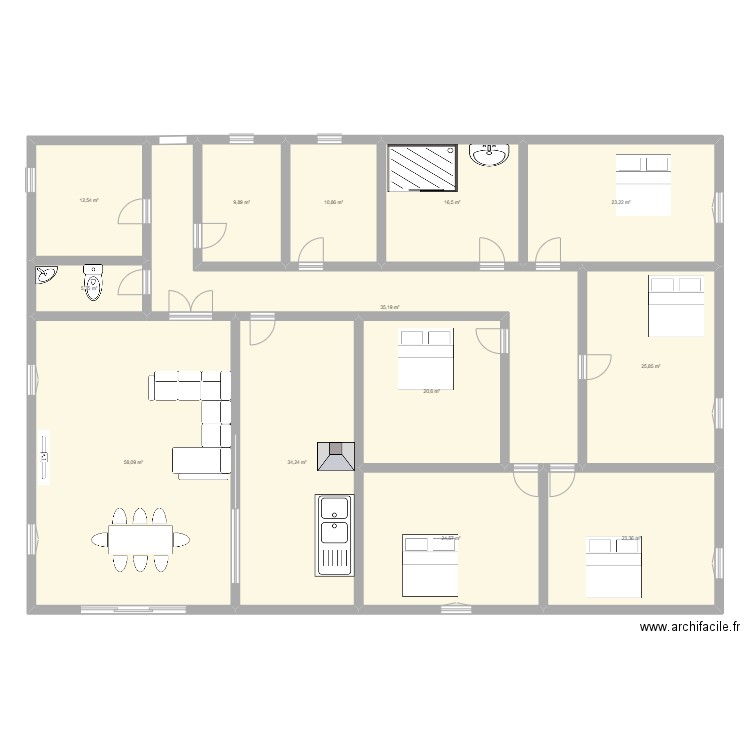 ando. Plan de 0 pièce et 0 m2
