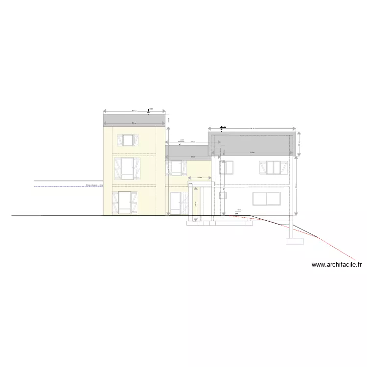 colombani &eacute;l&eacute;vation c&ocirc;t&eacute; chalet. Plan de 