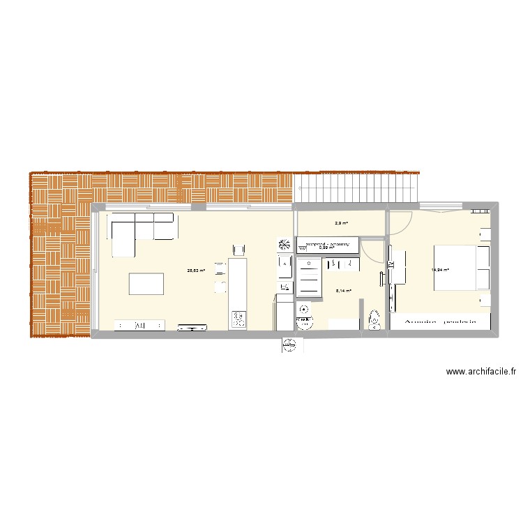 atelier etage 2 et 2 terrasses 55 No .3. Plan de 0 pièce et 0 m2
