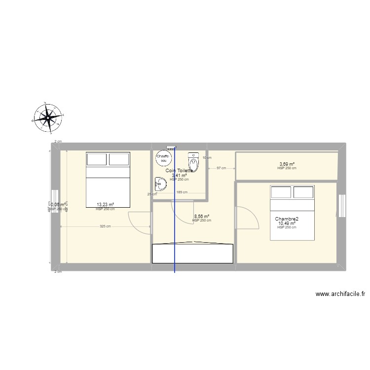 Logis-Base. Plan de 9 pièces et 79 m2