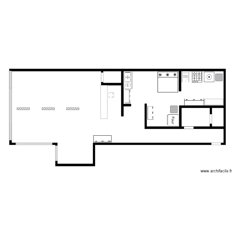 SARL SIS RESTO LA COURNEUVE. Plan de 4 pièces et 142 m2