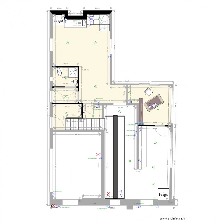 Projet 4 RDC SAS escalier. Plan de 0 pièce et 0 m2