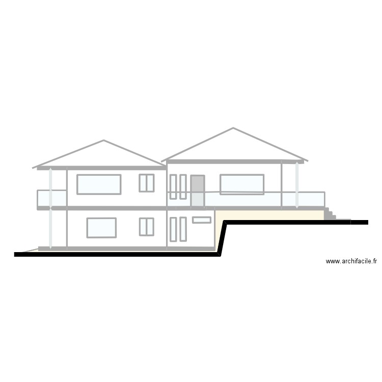 côté droit. Plan de 31 pièces et 98 m2