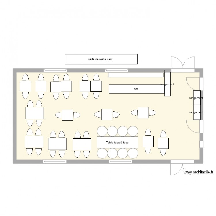 salle de restaurant. Plan de 0 pièce et 0 m2