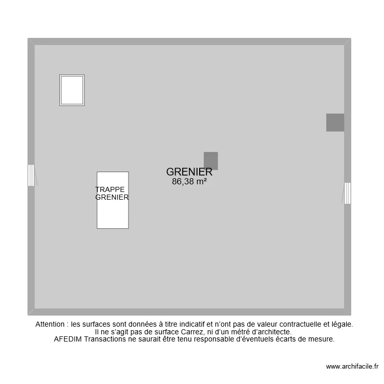 BI 9915 GRENIER. Plan de 