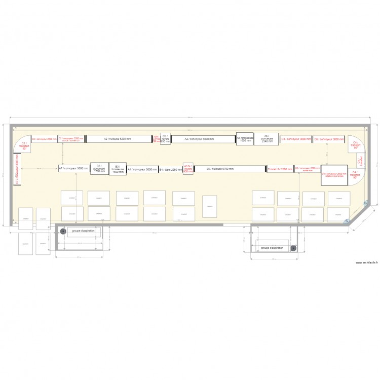 implantation production modifié V11. Plan de 0 pièce et 0 m2