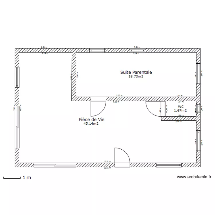 PLAN "A" RDC 66M2. Plan de 