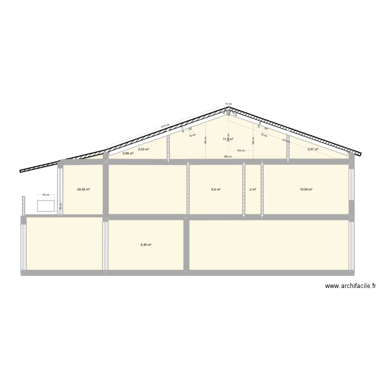 actuel coupe. Plan de 0 pièce et 0 m2