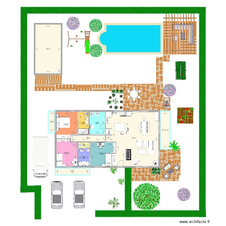 Maison. Plan de 13 pièces et 162 m2