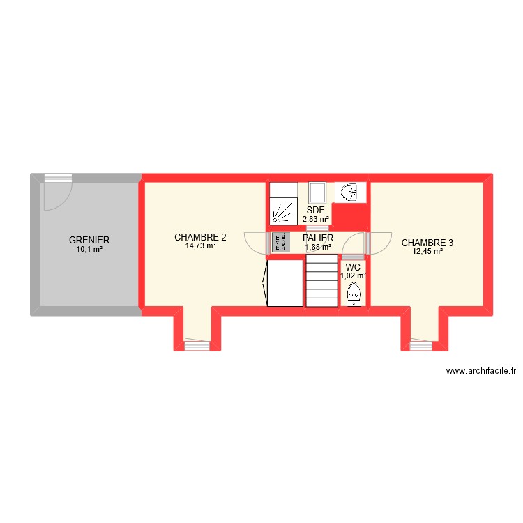 BI13577 PASCAL. Plan de 21 pièces et 176 m2