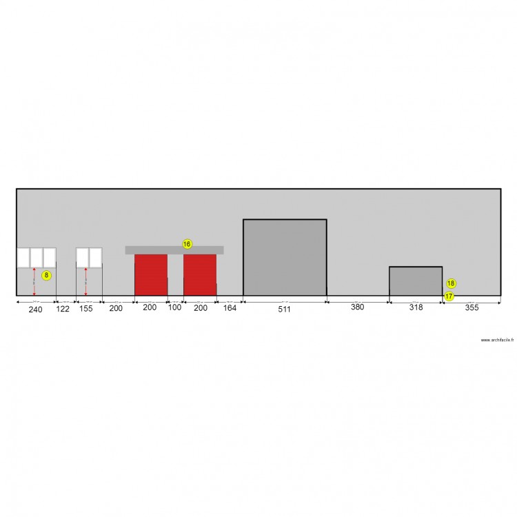 Plan Façade C2 . Plan de 0 pièce et 0 m2